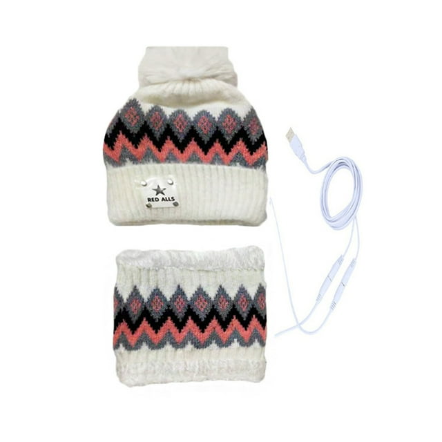 Chapeau Chauffant Rechargeable et Foulard Combo pour Activités Extérieures d'Hiver avec Chaleur Réglable et Chauffage Polyvalent pour Randonnée et Usage Quotidien