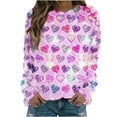 thumbnail image 2 of Pimelu Heart Sweater for Women Valentines Day Sweatshirt for Women Trendy Heart Print Plus Size Pullover Tops Spring Ladies Round Neck Long Sleeve Tunic Blouses, 2 of 4