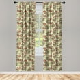thumbnail image 3 of Ambesonne Winter Curtains, Peacocks and Snowflakes, Pair of 28"x84", Ruby Olive Green Cream, 3 of 5