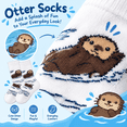 thumbnail image 5 of Novelty Otter Socks for Women & Men, 5 Pairs - Cute Crew Socks,Size 9-11, 5 of 5