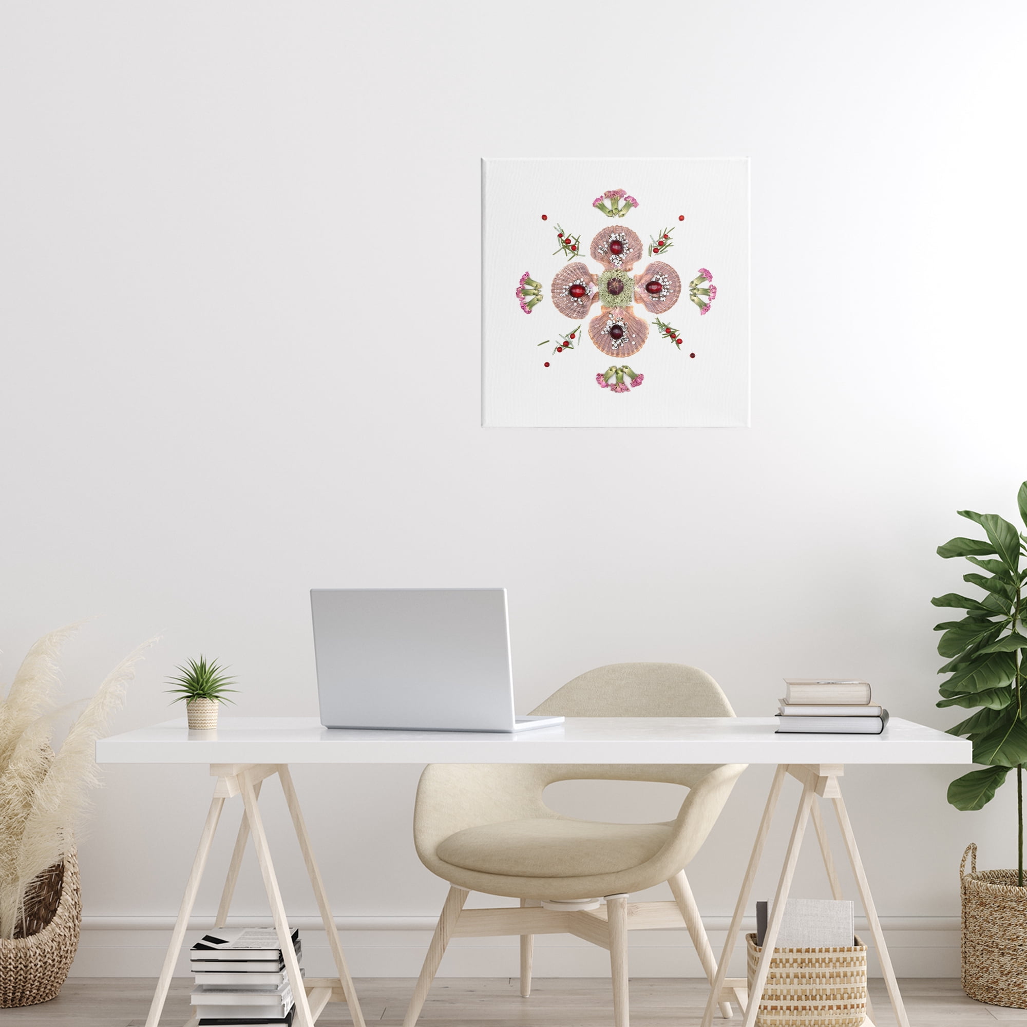 Stupell Industries Clam Shells & Botanicals Pattern Canvas Wall Art, design by Beth Adoette