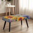 thumbnail image 4 of Whosucclay Bird Butterfly Sunflower Daisy Print Rectangle Bench Covers, Removable Dining Bench Slipcover Universal Bench Seat Cushion Covers Dust Proof Bench Protectors for Dining Room, Living Room, 4 of 7