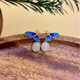 thumbnail image 4 of 14K Gold Cloisonné Butterfly Wing Earrings, Real Natural Jade Dangle Earrings, Elegant Jade Jewelry Gift for Her Happiness, 4 of 5