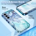 thumbnail image 6 of CASEFIV Compatible with Samsung Galaxy S25 FE Case,Marble Pattern 3 in 1 Heavy Duty Shockproof Hard PC+Soft Silicone Drop Protective Women Girls Case for Galaxy S25 FE (2025),Blue Cyan, 6 of 6