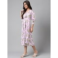 thumbnail image 6 of Janasya Women's Lavender Satin Digital Floral Printed A, 6 of 8