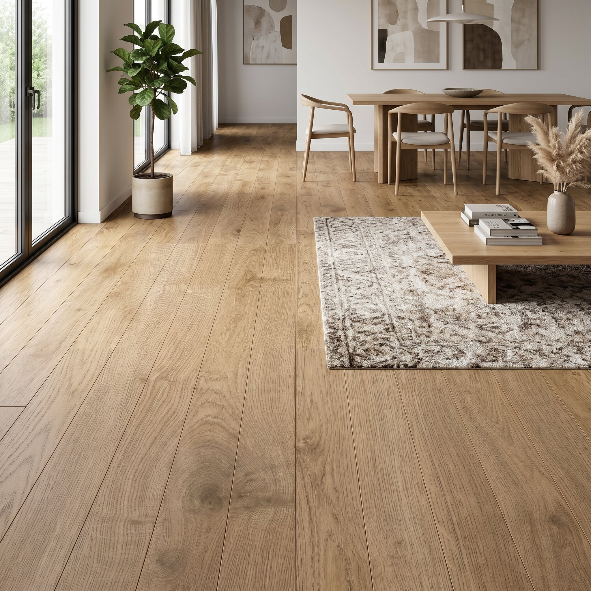 PVC Peel and Stick Flooring, 36"x6" Planks, 60 Pieces, Waterproof, Scratch Resistant, DIY Installation