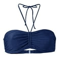 thumbnail image 2 of ¡Rebaja! Top de bikini Prolriy para mujer, de verano, con estampado de leopardo y estampado de leopardo, top de bikini bandeau, ropa de playa, sujetadores de baño para mujer, azul, tallas XXXXXL, 2 of 3