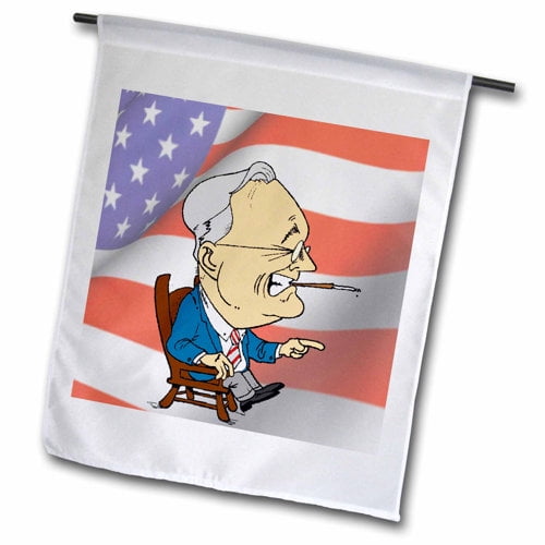 3dRose, President Franklin D. Roosevelt With American Flag , 12 x 18 inch Garden Flag