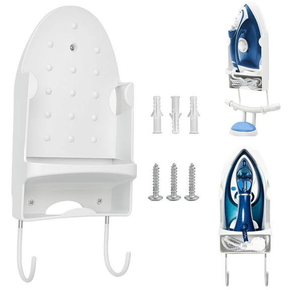 Aovky Ironing Board Hanger Wall Mount, Iron and Ironing Board Holder Wall Mount for Max 5 inch Width, Household Heat Resistant Electric Iron Board Hanger for Laundry Rooms Home Hotel