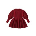 thumbnail image 1 of Gupgi Robe Tricotée pour Bébé Filles 0-3 Ans Couleur Unie Manches Longues Robe Pull d'Hiver, 1 of 9