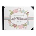 thumbnail image 1 of Darling Souvenir White Floral Border Personalized Printed Retirement PartyGuestBookHardbound Cover Sign InBookRegistry Scrapbook-7 x 9 Inches, 1 of 5