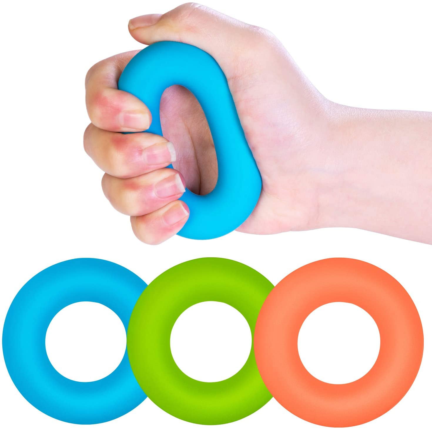 Silicone Strength Finger Hand Grip Muscle Power Training Trainer Exerciser 