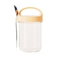 thumbnail image 1 of Vaso de vidrio de 430 ml para avena con cuchara y tapa, hermético, sin BPA, ideal para preparar avena durante la noche, cereales, ensaladas, yogur y desayunos saludables., 1 of 7