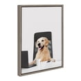 thumbnail image 2 of Kate and Laurel Sylvie I’m Denzel, President Framed Canvas Wall Art by The Creative Bunch Studio, 18x24 Gray, Whimsical Dog Art for Office, 2 of 8