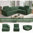 thumbnail image 5 of Power Recliner Sectional Sofa, L-Shaped Living Room Furniture Set, Green Flannel Reclining Sectional Couch with USB Ports (4 Seater), 5 of 5