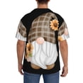 thumbnail image 3 of Gukieu Sunflower Gnomes 4 Print Men's Short-sleeved Shirts, Button-down Pocket Shirts, T-shirts, Beach Vacation Travel Summer Clothing-X-Large, 3 of 5