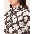 thumbnail image 5 of Moomaya Women Printed Cotton Dress Ruffled Collar Cuffed Sleeves Belted Mini Dress, 5 of 8