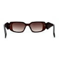 thumbnail image 4 of Geometric Diamond Cut Dimensional Mod Rectangle Sunglasses All Brown, 4 of 4