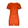 thumbnail image 5 of LYXSSBYX Womens Pajama Sets 2PC Women's V Neck Shorts Sleeve Two-piece Comfortable Home Pajamas Set Sports Set, 5 of 5