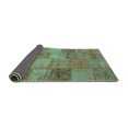 thumbnail image 2 of Ahgly Company Indoor Square Patchwork Turquoise Blue Transitional Area Rugs, 7' Square, 2 of 4