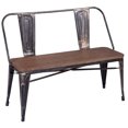 thumbnail image 2 of Metal Dining Table Set Antique Style Rectangular Dining Table with Metal Legs Table+Bench, 2 of 5