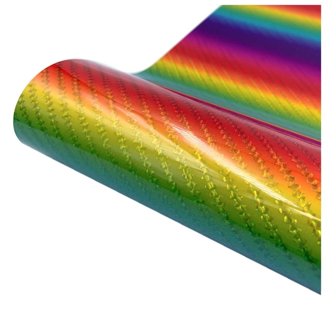 WIFKLSIIPG Holographic Rainbow Self Adhesive Roll for Cricut, Decal, Stickers