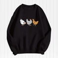 thumbnail image 3 of DondPO Preppy Sweatshirt Chicken Sweatshirt Printed Women's Chicken Sweatshirt Chicken Lover Gift Chicken Mother Shirt Oversized Sweatshirt for Women Womens Sweatshirt Black M, 3 of 4