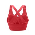 thumbnail image 4 of Womens Sports Bras Yoga Solid Sleeveless Cold Shoulder Casual Tanks Blouse Tops Intimates Sports Bras for Women Red S, 4 of 5