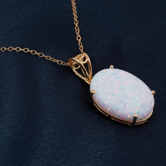 Luxury Oval White Opal Necklace – Gold Plated Pendant with Rhinestone Halo, Wedding Jewelry.