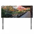 thumbnail image 3 of Japanese Headboard, Forest Landscape from a Wooden Balcony in the Fall Paradise Maple Tree Print, Upholstered Decorative Metal Bed Headboard with Memory Foam, Full Size, Green Brown, by Ambesonne, 3 of 4