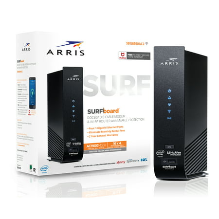 ARRIS SURFboard 16x4 Cable Modem with AC1900 WiFi Router. Approved for Xfinity, Cox, Spectrum and most other Cable Internet