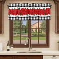 thumbnail image 6 of Red Roses Curtain Valances for Windows, Kitchen Valance Window Treatments Panel 2 Pack, Valentine's Day Romantic Floral Black White Plaid Rod Pocket Short Curtains for Bathroom Bedroom 60 x 18 Inch, 6 of 8