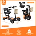 thumbnail image 4 of Bangeran Dragon Mobile EX 4 Wheel Electric Motorized Mobility Scooter, Strong Double Motors Wide Seat - Matte Orange, 4 of 9