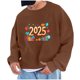 thumbnail image 1 of Sudadera sin capucha para hombre, sudadera con estampado del año 2025, jersey de cuello redondo, manga larga, para ejercicio, sin sombrero, abrigo, sudadera con capucha, blusa de poliéster para hombre, 1 of 4
