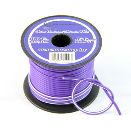 16 Gauge Purple with White Stripe Tracer Wire - 100'