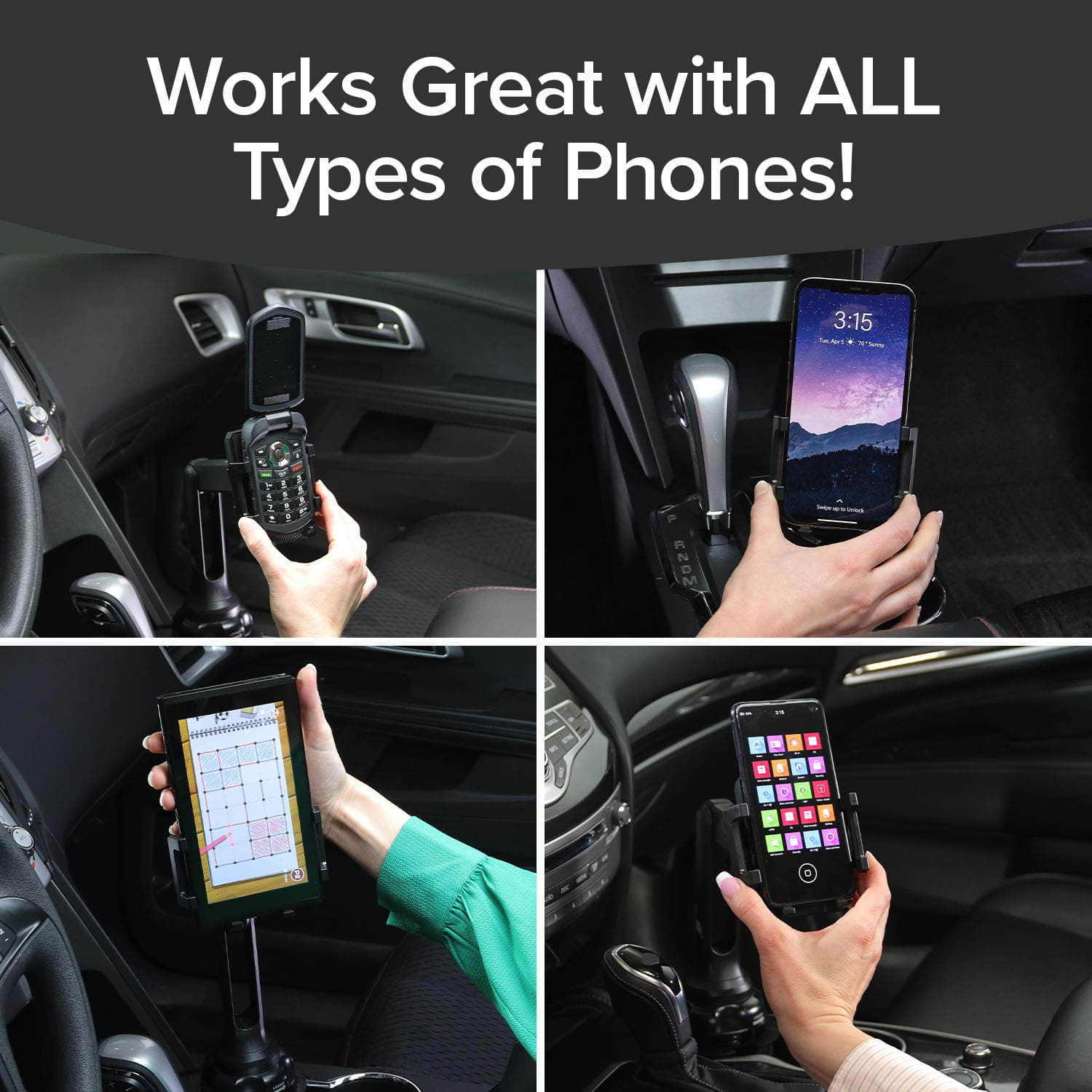 Phone Crane Mount for Car As Seen On TV, Raises Your Phone Over a Foot Higher