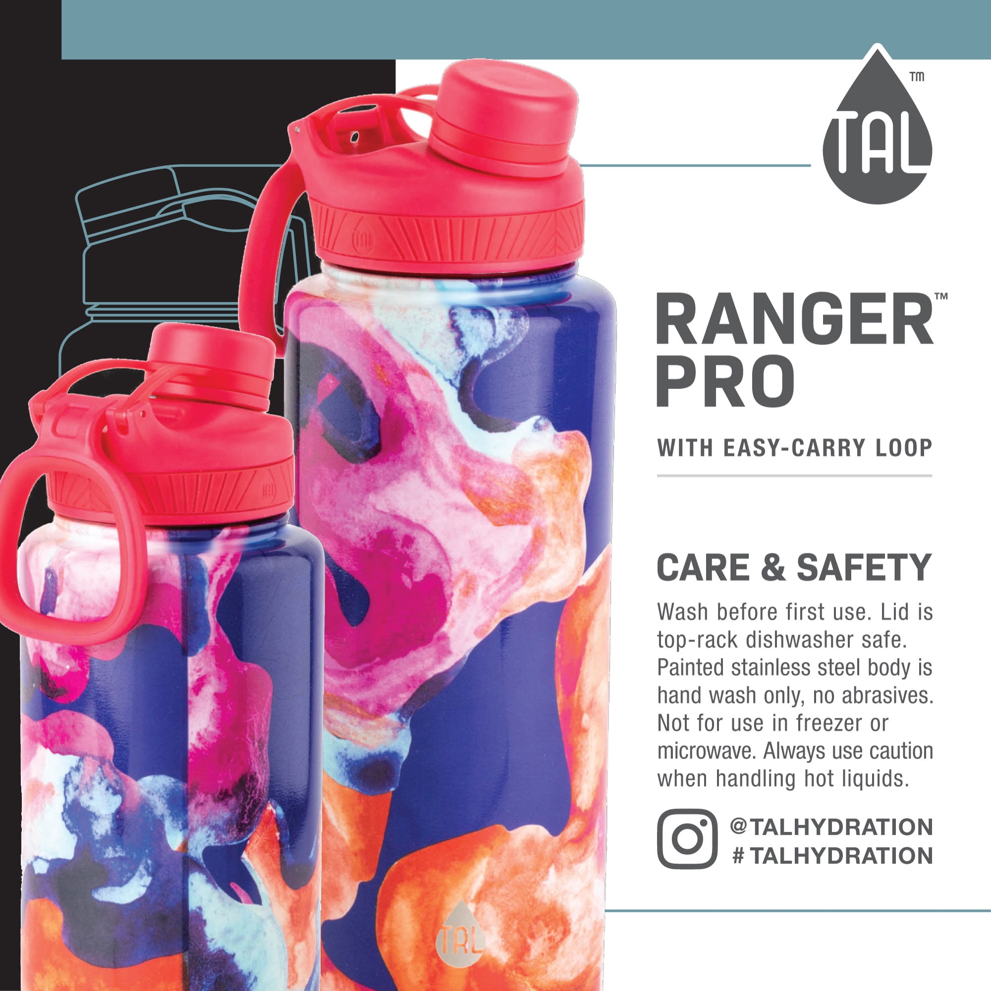 TAL Stainless Steel Ranger Water Bottle 40 oz, Pink - Yahoo Shopping