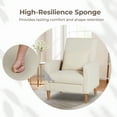 thumbnail image 4 of AFO Mid-Century Modern Fabric Upholstered Accent Chair with Removable Pillow for Living Room, Bedroom, Apartment, Beige, 4 of 6