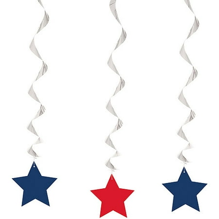 Patriotic Hanging Swirl Decorations, 3ct
