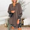 PEONAVET Chandails pour Femmes Manteau Tricoté à Manches pour Femmes Chandail Col Rond Ample Cape Chandail