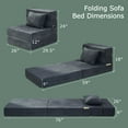 thumbnail image 2 of Sofá cama plegable 4 en 1 convertible HILERO, gris oscuro, 2 of 9