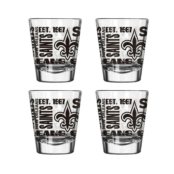 Logo Brands New Orleans Saints 4-Pack 2oz. Shot Glass Set