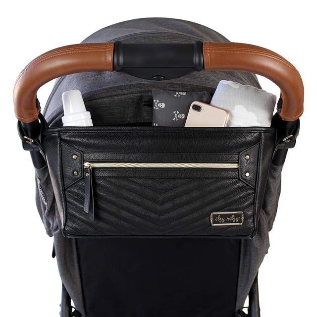 Organizador Ajustable para Cochecito Caddy Itzy Ritzy Negro y Dorado