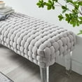 thumbnail image 7 of Modway Prologue Woven Performance Velvet Ottoman in Light Gray, 7 of 7