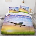 thumbnail image 4 of 2024 Airplane Duvet Cover Microfiber Clouds Sky Scenery Comforter Cover Aviation Aircraft Runway Bedding Set Twin King For Boys Teens, 4 of 7