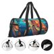 thumbnail image 3 of Fotbe Sea Turtle in Coral Bolsa Deportiva de Lona Plegable con Estampado, Bolsa de Gimnasio con Bolsillo Seco/Húmedo, Bolsa de Viaje Ultraligera de Gran Capacidad, 3 of 6