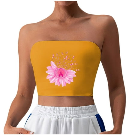 XFYSSS Fashion Women s Printed Bra Strapless Yoga Exercise Chest Wrap Vest Bra Versatile Tube Tops Women Polyester Bra