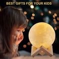 thumbnail image 2 of Lámpara De Luna, Luz Nocturna Lámpara De Noche Luz De Luna Impresa En 3D Con Soporte Y Control Remoto/táctil Y Recargable Por USB, Luz De Noche De Luna Para Niños Grils Girl, 2 of 5