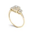 thumbnail image 2 of 1/2 Carat T.W. Diamond 10kt Yellow Gold Double Halo Three-Stone Look Engagement Ring, 2 of 5