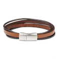 thumbnail image 3 of Bespoke Men's Leather Bracelet Brown Size One Size, 3 of 3